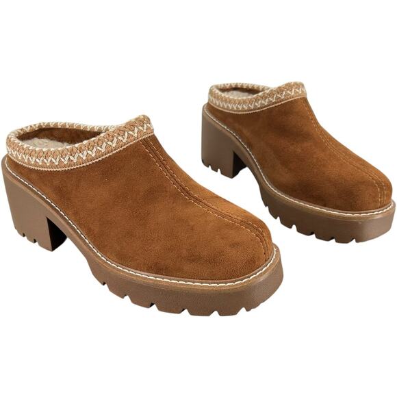 BRAND NEW NWT Women's Chestnut Brown Steve Madden Brixtin Slipper Clogs Sz 8M - Picture 1 of 8